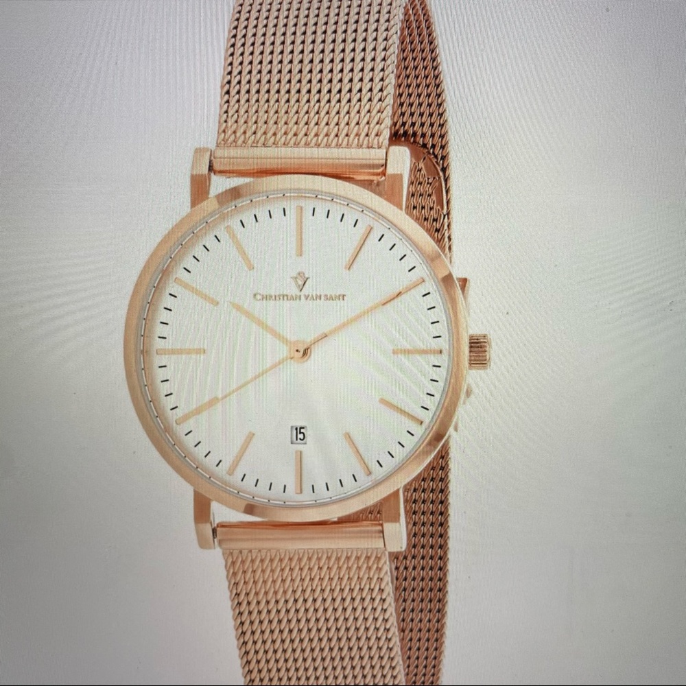 CHRISTIAN VAN SANT Women’s Paradigm Rose Gold Watch. 9” L